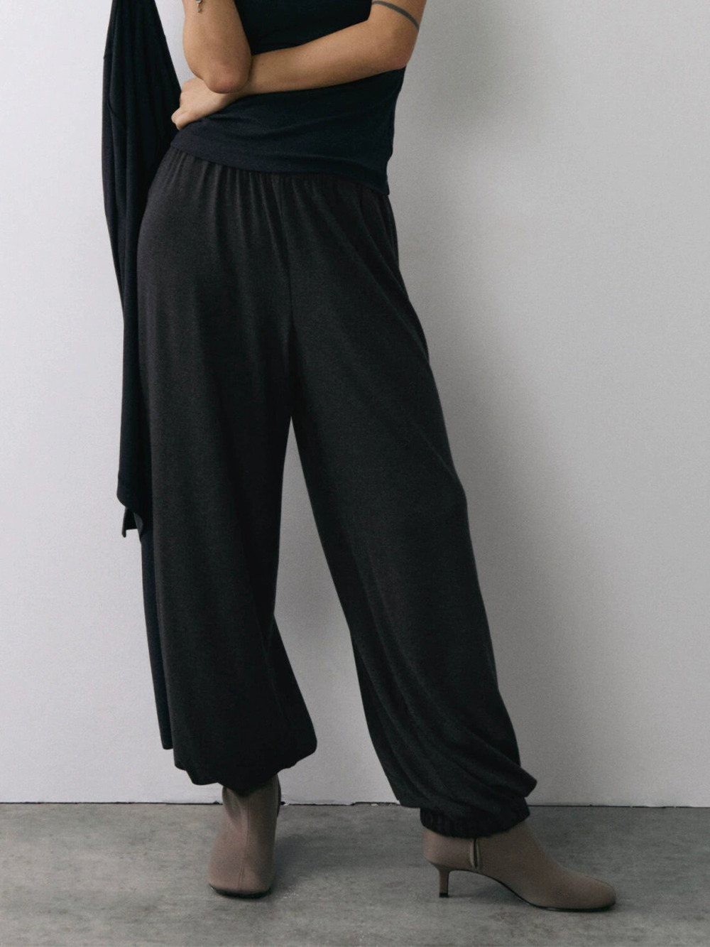 ZARA Womens High Waist Soft Drape Windproof Breathable Casual Joggers